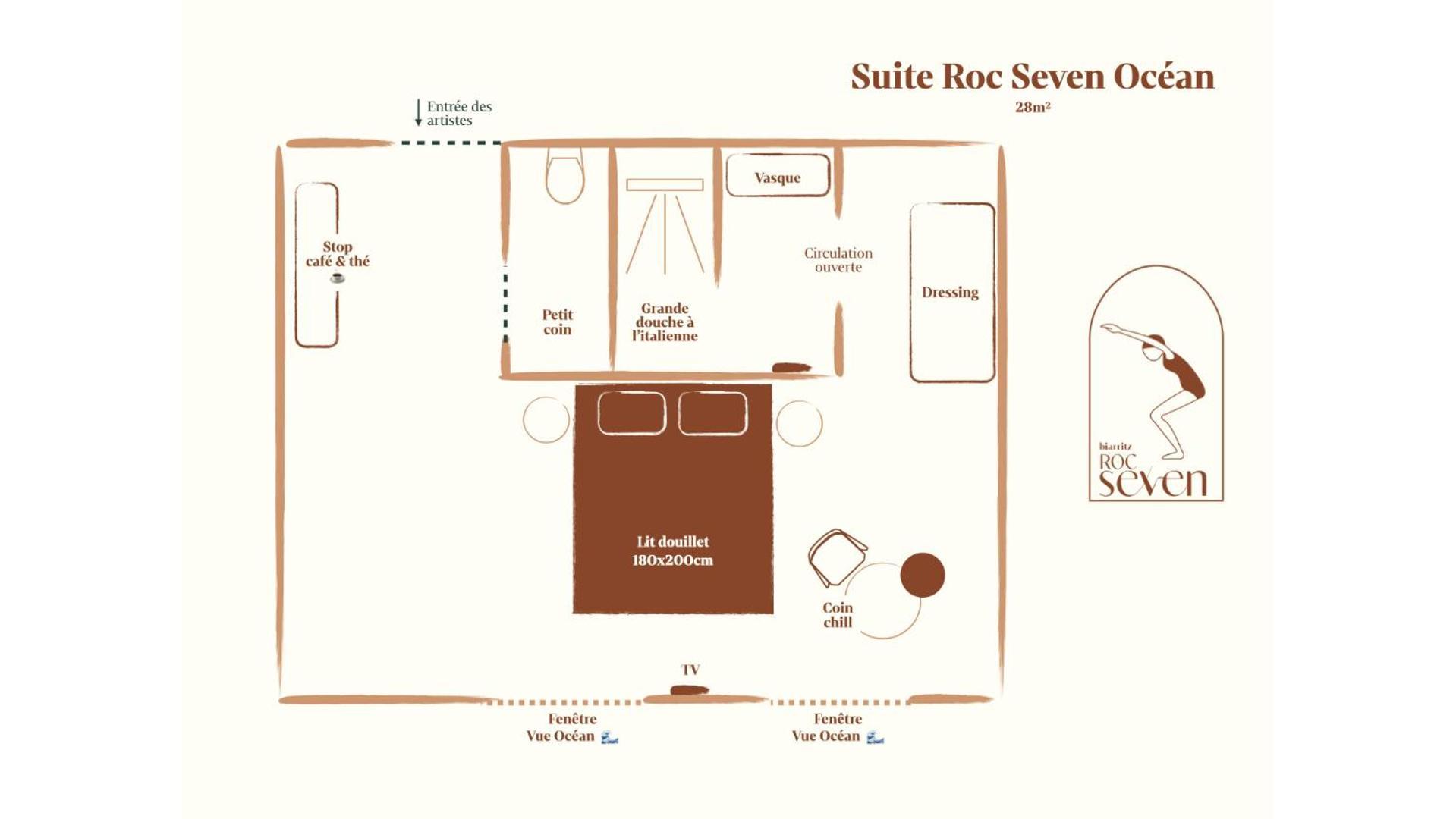 Suite con cama extragrande y vistas al mar