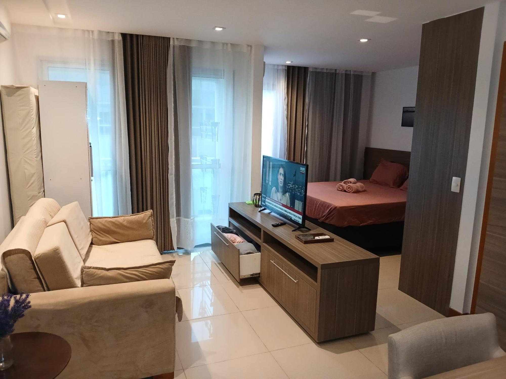 Apartamento Loft de 1 Quarto com Varanda
