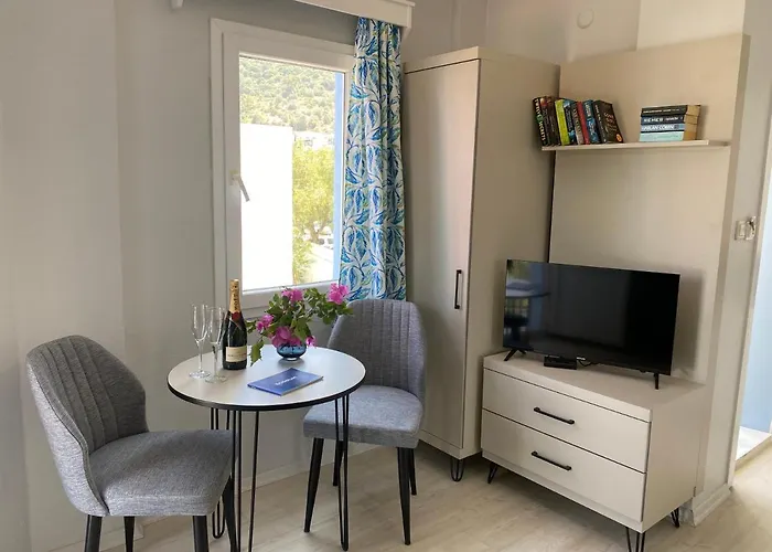 Merve Apartments, Your Home From Home In Central Bodrum, Street Cats Frequent The Property, Not All Apartments Have Balconies , Ground Floor Have Terrace With Table And Chairs